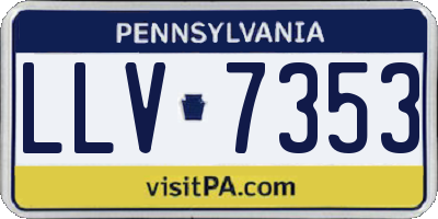 PA license plate LLV7353