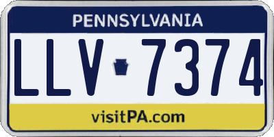 PA license plate LLV7374