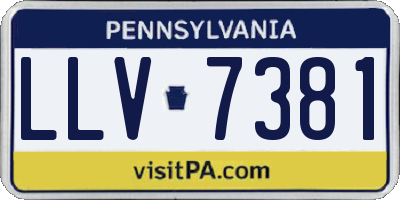 PA license plate LLV7381