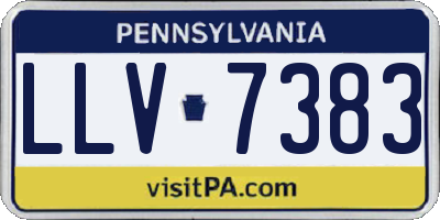 PA license plate LLV7383