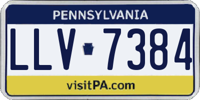 PA license plate LLV7384