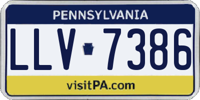 PA license plate LLV7386