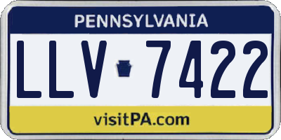 PA license plate LLV7422