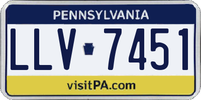 PA license plate LLV7451