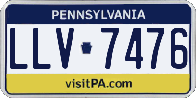 PA license plate LLV7476