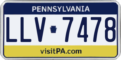 PA license plate LLV7478