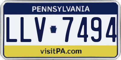 PA license plate LLV7494