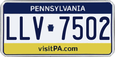 PA license plate LLV7502