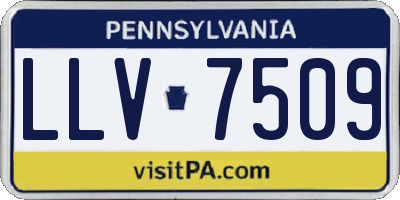 PA license plate LLV7509