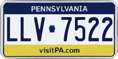 PA license plate LLV7522