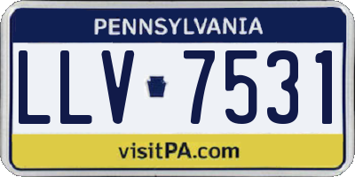 PA license plate LLV7531