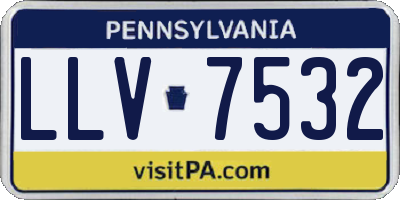 PA license plate LLV7532