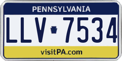 PA license plate LLV7534