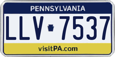PA license plate LLV7537