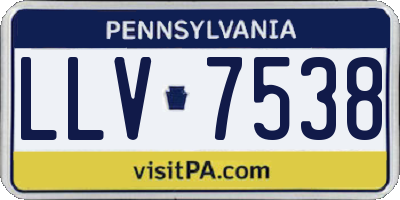 PA license plate LLV7538