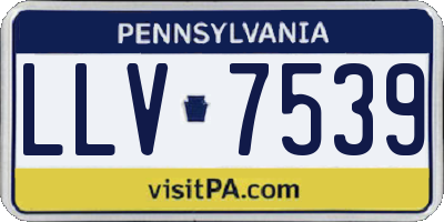 PA license plate LLV7539