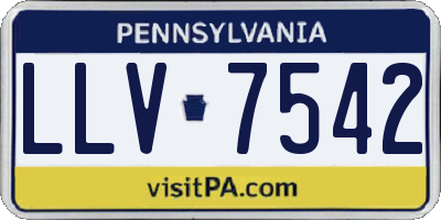 PA license plate LLV7542