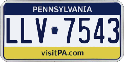 PA license plate LLV7543