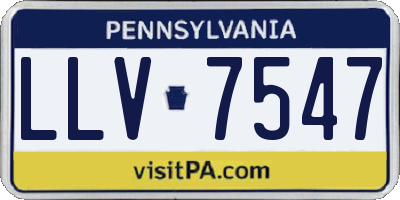 PA license plate LLV7547