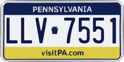 PA license plate LLV7551