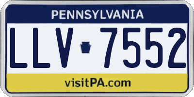 PA license plate LLV7552