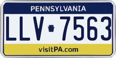 PA license plate LLV7563