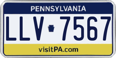 PA license plate LLV7567
