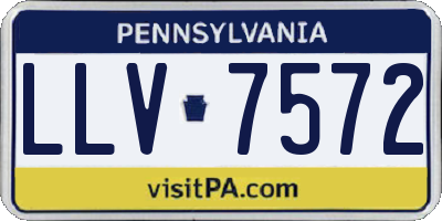 PA license plate LLV7572