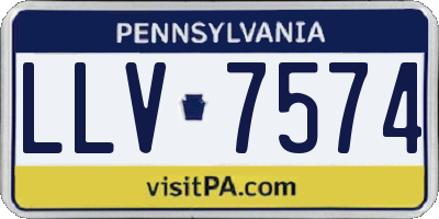 PA license plate LLV7574
