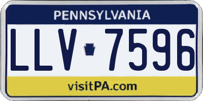 PA license plate LLV7596