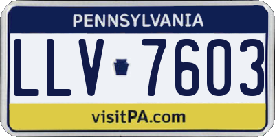 PA license plate LLV7603