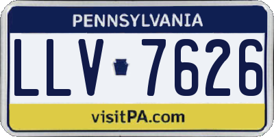 PA license plate LLV7626