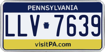 PA license plate LLV7639