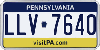PA license plate LLV7640