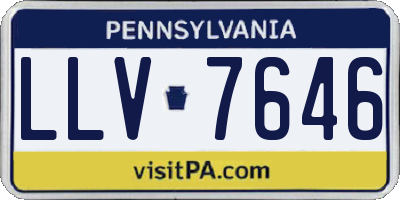 PA license plate LLV7646