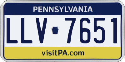 PA license plate LLV7651