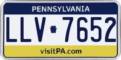PA license plate LLV7652