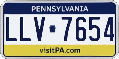 PA license plate LLV7654