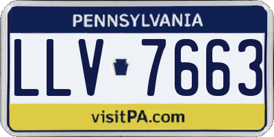 PA license plate LLV7663