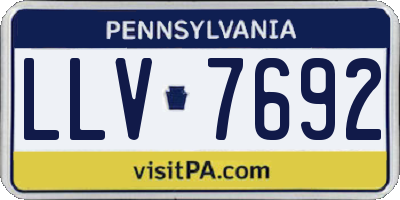 PA license plate LLV7692