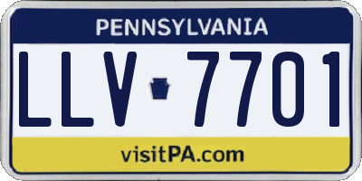 PA license plate LLV7701