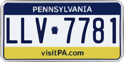PA license plate LLV7781