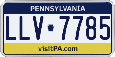PA license plate LLV7785