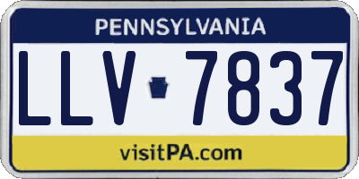 PA license plate LLV7837
