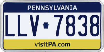PA license plate LLV7838