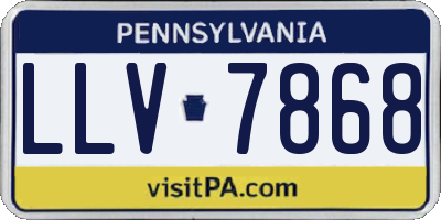 PA license plate LLV7868