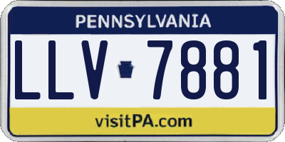 PA license plate LLV7881