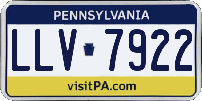 PA license plate LLV7922