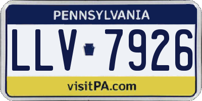 PA license plate LLV7926