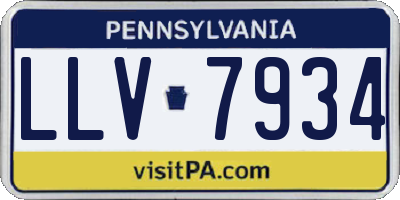 PA license plate LLV7934